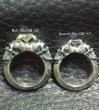 Photo10: Half Size Devil Skull Triangle Wire Bangle Diamond Ring (10)