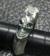 Photo9: Half Size Devil Skull Triangle Wire Bangle Diamond Ring (9)