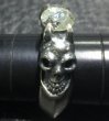 Photo7: Half Size Devil Skull Triangle Wire Bangle Diamond Ring (7)