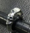 Photo6: Half Size Devil Skull Triangle Wire Bangle Diamond Ring (6)