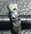 Photo4: Half Size Devil Skull Triangle Wire Bangle Diamond Ring (4)