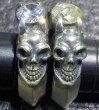 Photo13: Half Size Devil Skull Triangle Wire Bangle Diamond Ring (13)