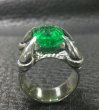 Photo6: 8.09Ct Rectangle Green Emerald Medium Chiseled Iron Claw Ring (6)