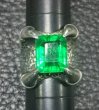 Photo7: 8.09Ct Rectangle Green Emerald Medium Chiseled Iron Claw Ring (7)