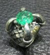 Photo6: 6 to 8Ct Clear Green Emerald Master Size Iron Claw Ring (6)