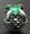 Photo5: 6 to 8Ct Clear Green Emerald Master Size Iron Claw Ring (5)