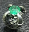 Photo4: 6 to 8Ct Clear Green Emerald Master Size Iron Claw Ring (4)