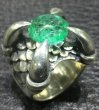 Photo15: 6 to 8Ct Clear Green Emerald Master Size Iron Claw Ring (15)