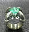 Photo9: 6 to 8Ct Clear Green Emerald Master Size Iron Claw Ring (9)