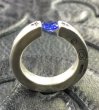 Photo5: Floating Blue Sapphire Square O-Ring (5)