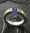 Photo3: Floating Blue Sapphire Square O-Ring (3)