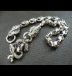 Photo2: Skull On Snake Born Keeper With 2-Snake 18-Skull Links Wallet Chain (2)