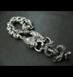 Photo19: Skull On Snake Born Keeper With 2-Snake 18-Skull Links Wallet Chain (19)