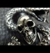 Photo5: Skull On Snake Born Keeper With 2-Snake 18-Skull Links Wallet Chain (5)