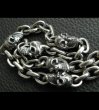 Photo18: Skull On Crown Sculpted Oval With 2 Old Bulldogs & 5 Skulls Small Oval Links Wallet Chain (18)