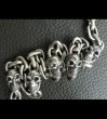 Photo19: Skull On Crown Sculpted Oval With 2 Old Bulldogs & 5 Skulls Small Oval Links Wallet Chain (19)