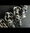 Photo10: Skull On Crown Sculpted Oval With 2 Old Bulldogs & 5 Skulls Small Oval Links Wallet Chain (10)