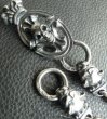 Photo4: Skull On Crown Sculpted Oval With 2 Old Bulldogs & 5 Skulls Small Oval Links Wallet Chain (4)