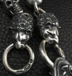 Photo11: Skull On Crown Sculpted Oval Keeper With 2Lions & 13Skull Links Wallet Chain (11)