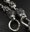 Photo10: Skull On Crown Sculpted Oval Keeper With 2Lions & 13Skull Links Wallet Chain (10)