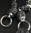 Photo9: Skull On Crown Sculpted Oval Keeper With 2Lions & 13Skull Links Wallet Chain (9)