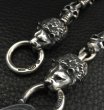 Photo8: Skull On Crown Sculpted Oval Keeper With 2Lions & 13Skull Links Wallet Chain (8)