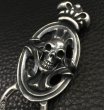 Photo4: Skull On Crown Sculpted Oval Keeper With 2Lions & 13Skull Links Wallet Chain (4)